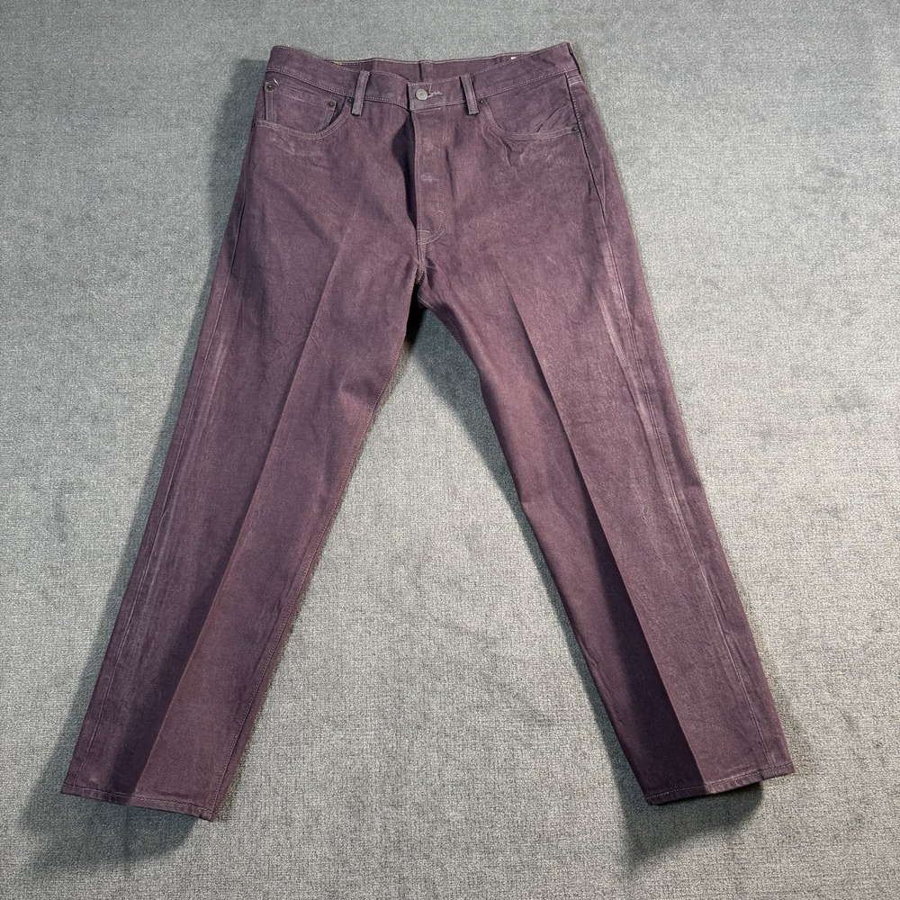 Levi's 501 Jeans Men's Size 36x30 White Oak Cone Denim Maroon Medium Wash